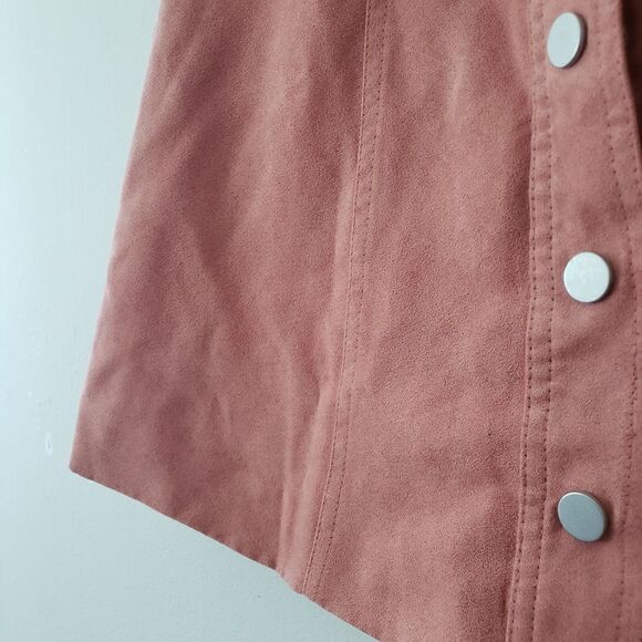 Divided Pink Suede Mini Skirt 0 - Picture 4 of 4